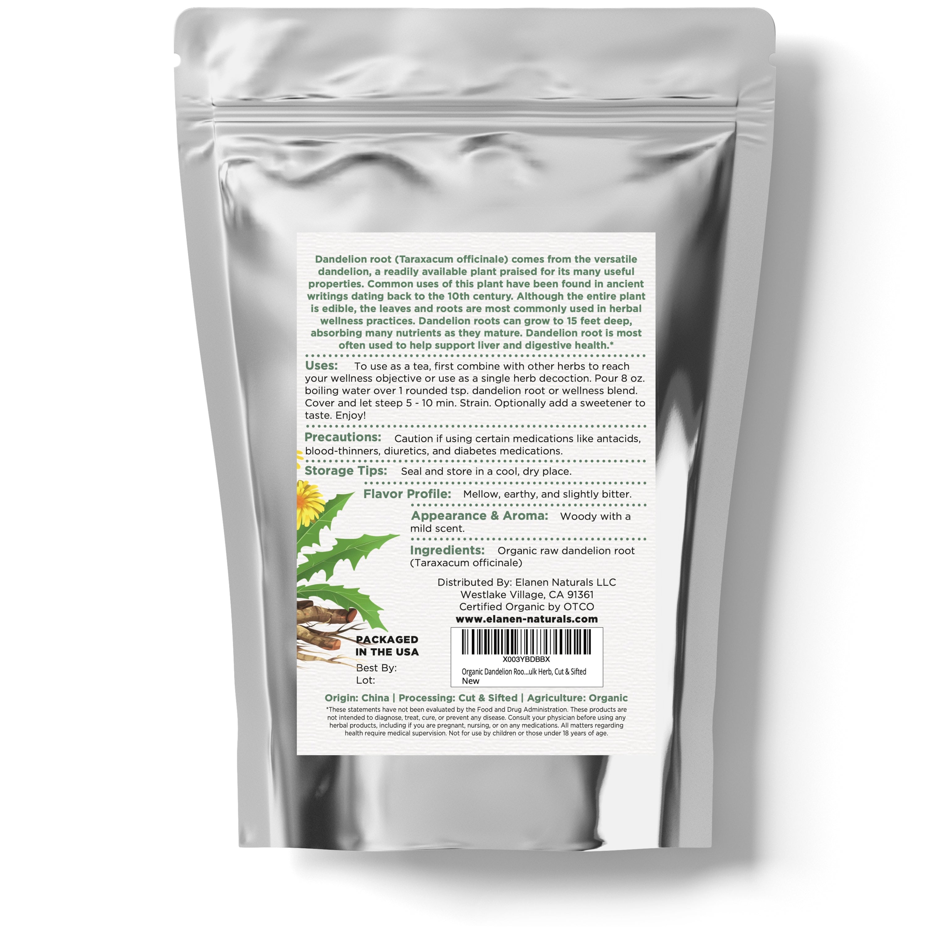 organic dandelion root